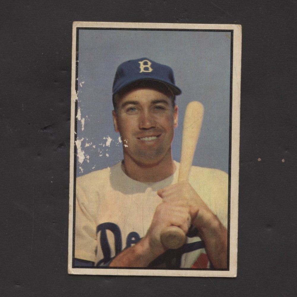 1953 BOWMAN COLOR BASEBALL CARD DUKE SNIDER BROOKLYN DODGERS